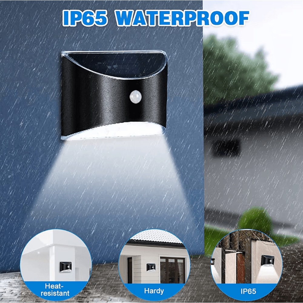 Solar Outdoor LED Motion Sensor Wall Light Waterproof Garden Pathway Lamp 2