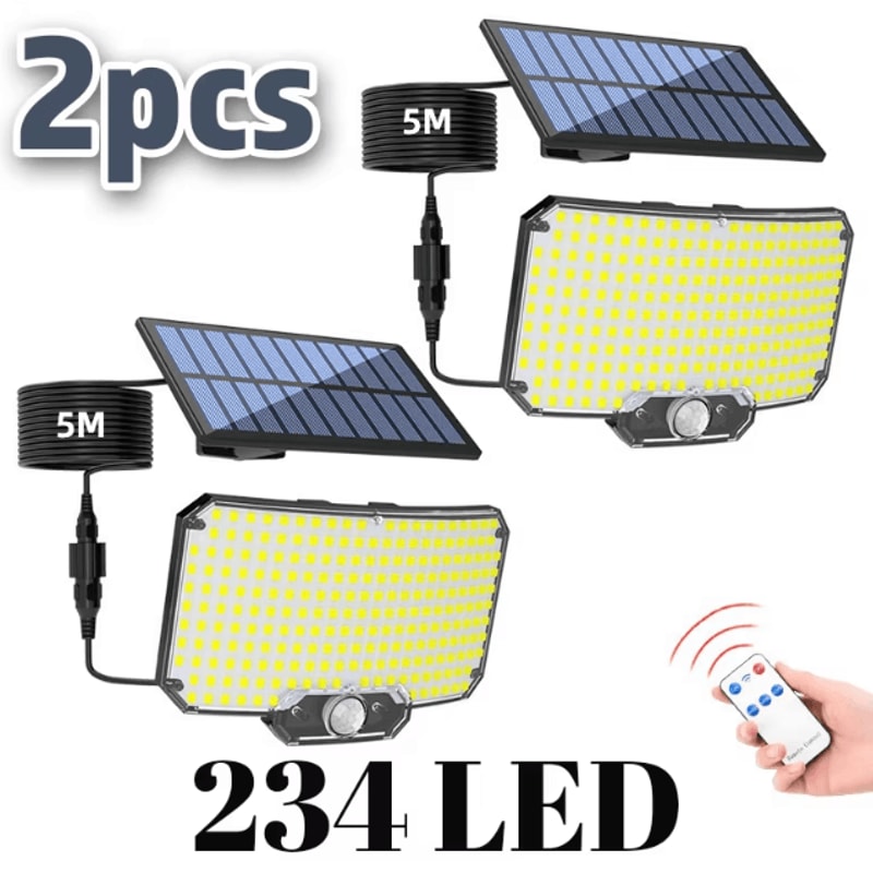 Solar 234 LED Outdoor Motion Sensor Flood Light Super Bright RemoteControlled Wall Security Lamp 0