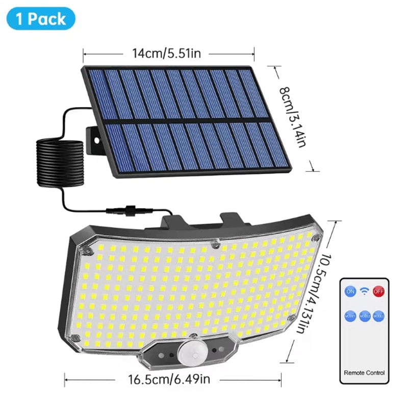 Solar 234 LED Outdoor Motion Sensor Flood Light Super Bright RemoteControlled Wall Security Lamp 7
