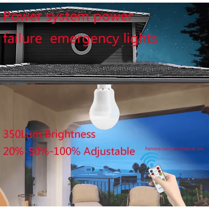 Solar USBSolar Dual Charging Portable LED Bulb Waterproof Emergency Outdoor Light 4