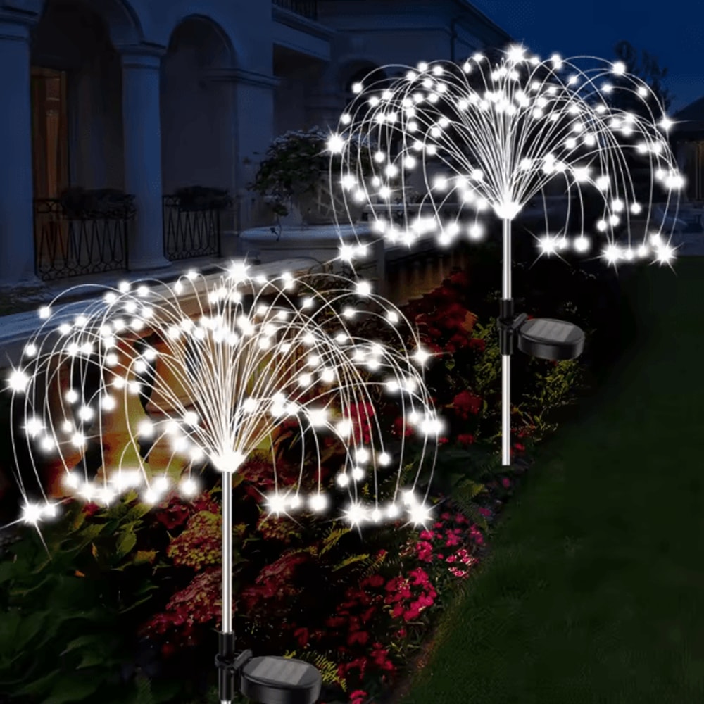 Solar Flower Fairy Lights Outdoor Waterproof Garden Patio Firework Decor 6