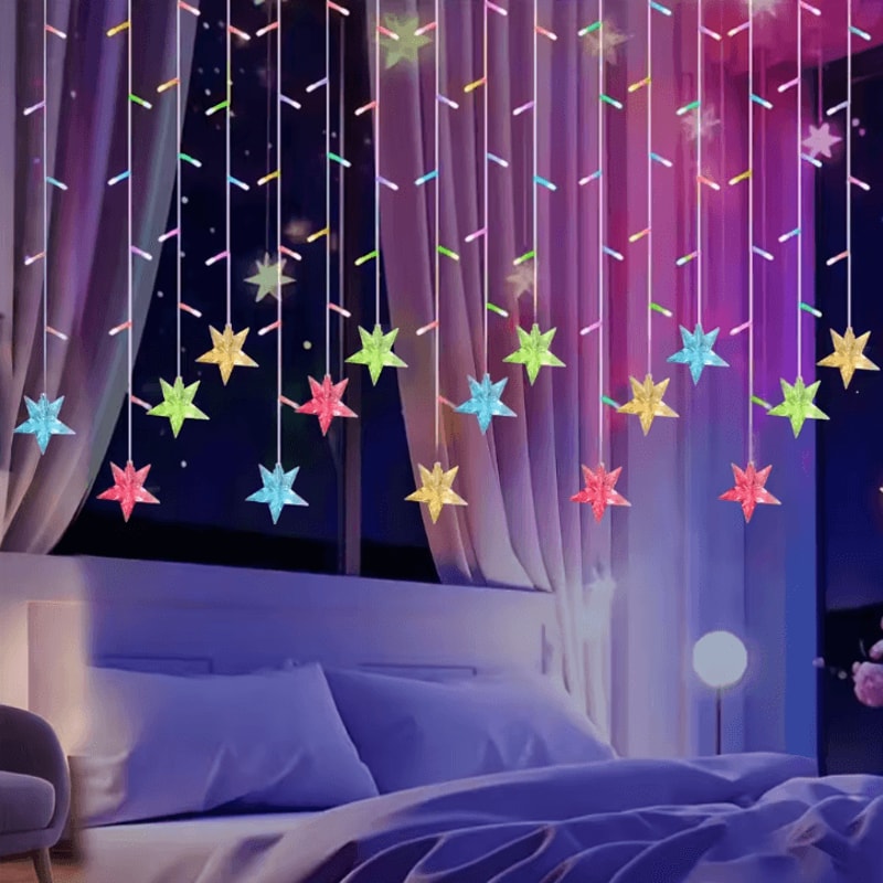 Solar 96 LED Ice Crystal String Lights Outdoor Fairy Party Decoration 2