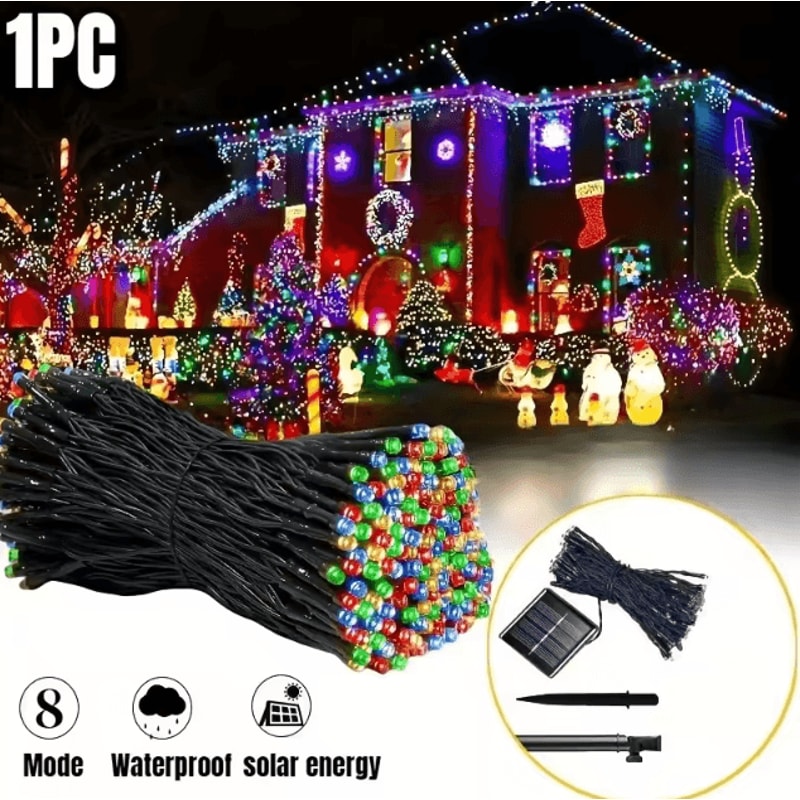 Solar LED Starry Sky String Lights 8 Modes Outdoor Yard Party Decor 11