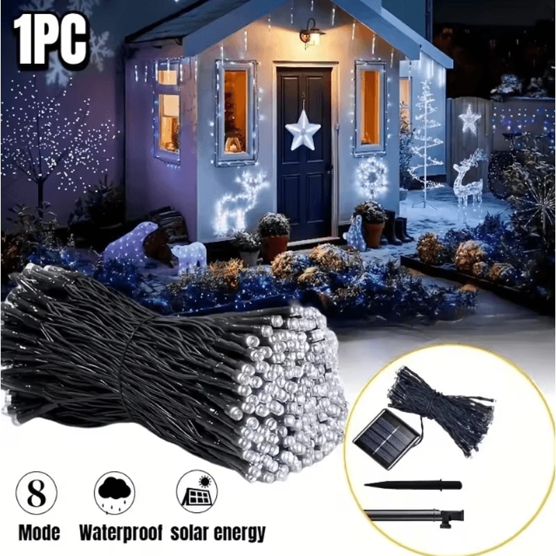 Solar LED Starry Sky String Lights 8 Modes Outdoor Yard Party Decor 10