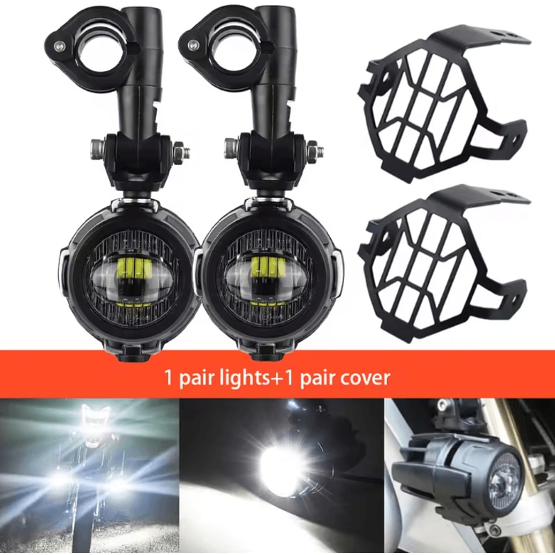 40W LED Motorcycle Auxiliary Driving Fog Lights Super Bright 6000K Universal Spot Lamps 8