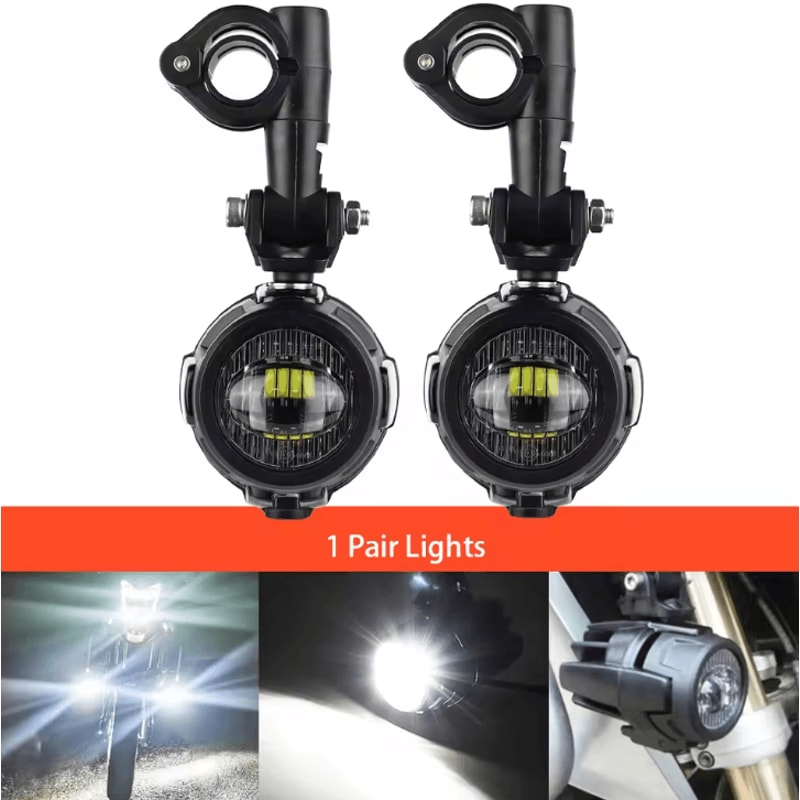 40W LED Motorcycle Auxiliary Driving Fog Lights Super Bright 6000K Universal Spot Lamps 4