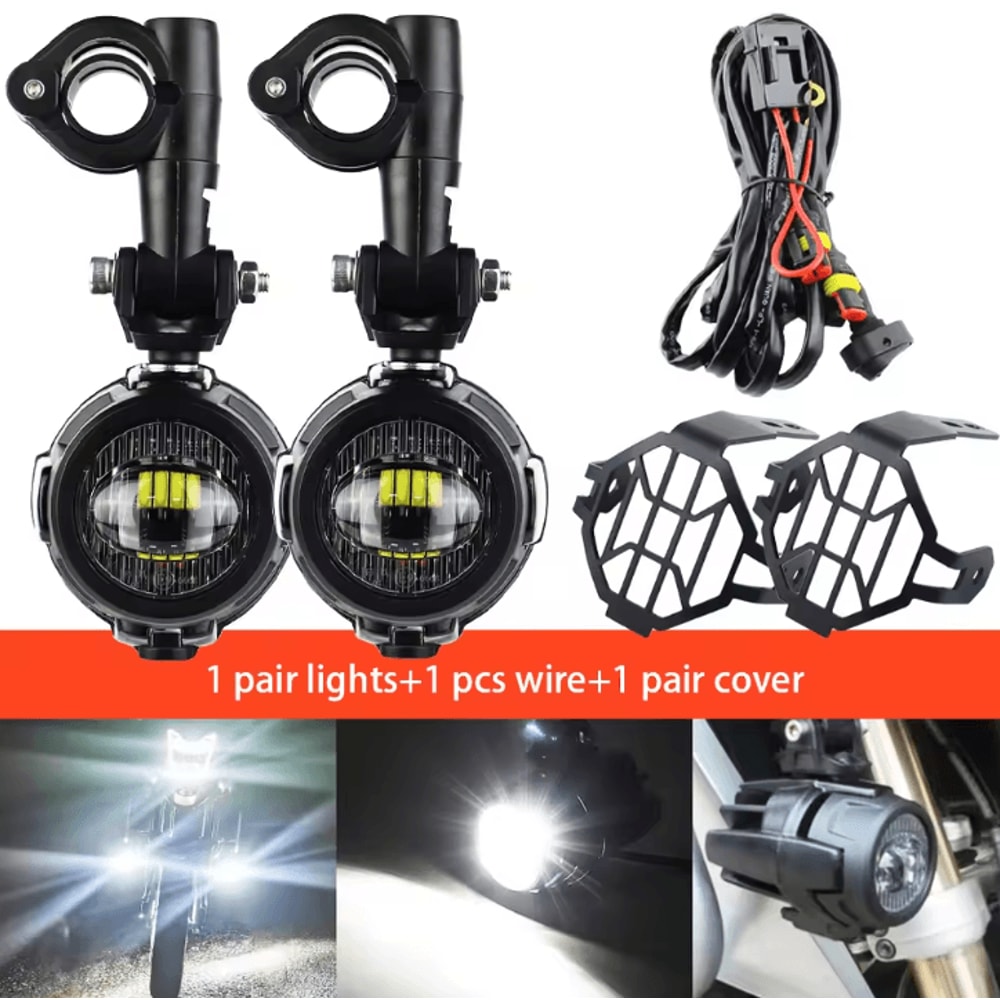 40W LED Motorcycle Auxiliary Driving Fog Lights Super Bright 6000K Universal Spot Lamps 6