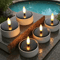 Solar LED Tea Light Candle Set 6 Pack Waterproof DusktoDawn Outdoor Lighting 1