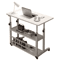 Mobile Height Adjustable Swivel Wheel Desk Rolling Laptop Bedside Workstation 0