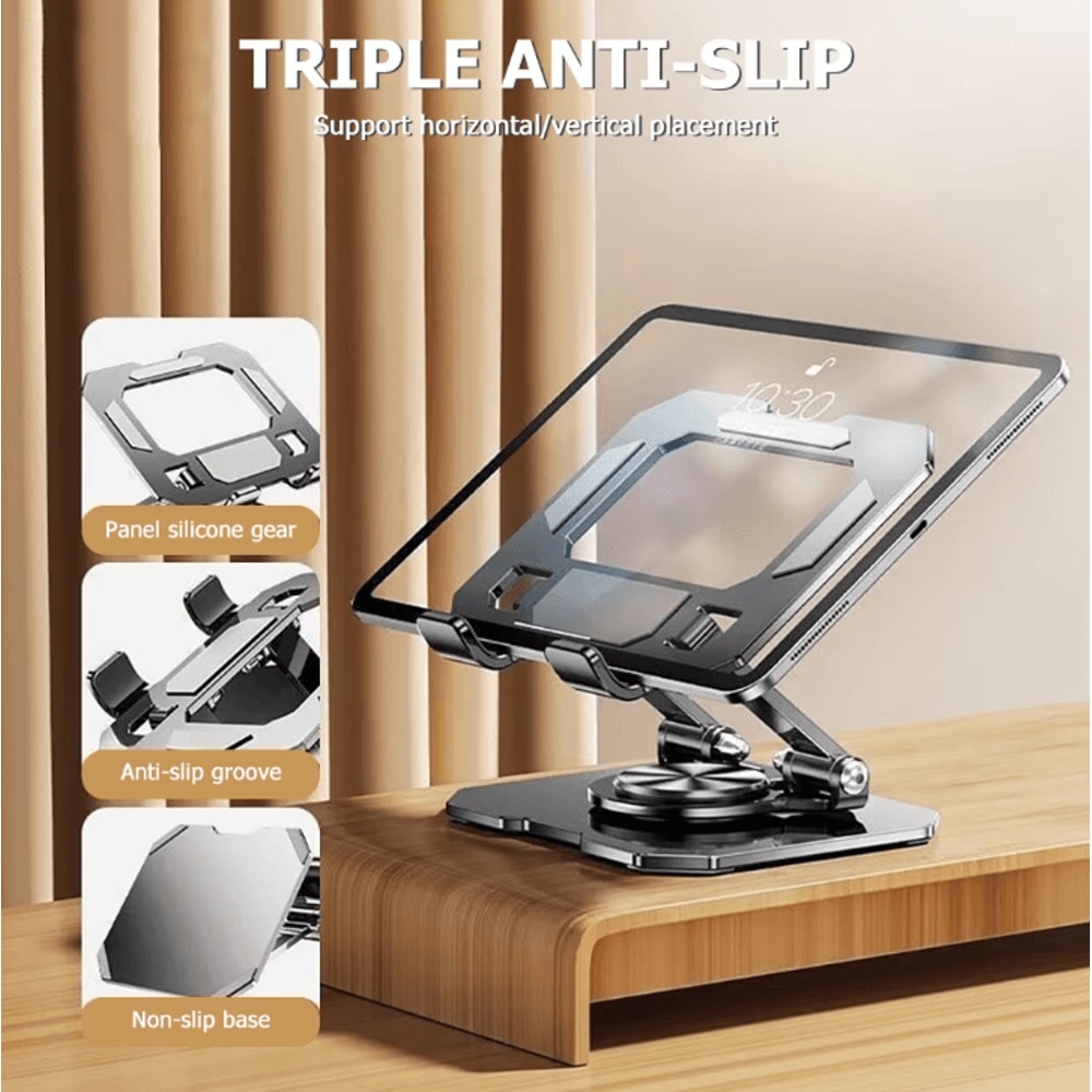 360 Degree Rotatable Adjustable Tablet Stand Foldable Desktop Holder For 47 To 12 Inch Devices 2
