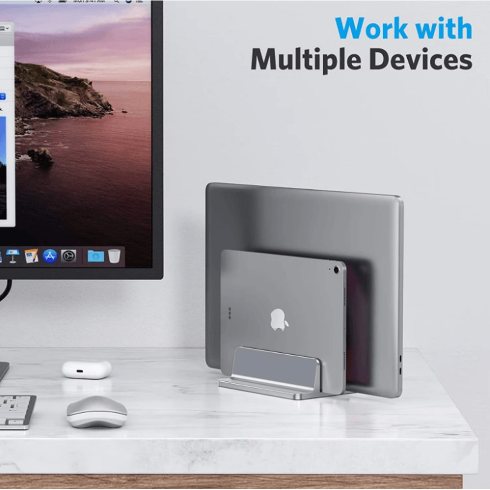 Adjustable Aluminium Vertical Laptop Stand Portable Notebook Support Holder 4