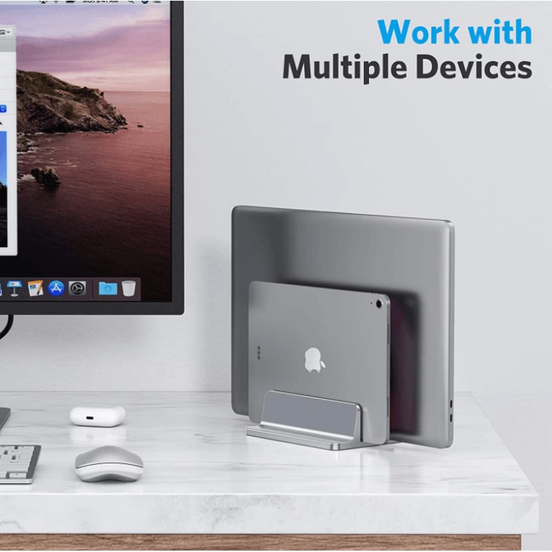 Adjustable Aluminium Vertical Laptop Stand Portable Notebook Support Holder 4