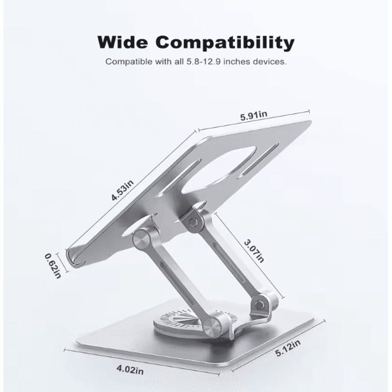 Adjustable Tablet Stand With 360 Degree Swivel Base Universal Holder For IPad Samsung Tablets 4
