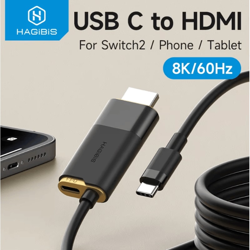Hagibis USB C To HDMI Adapter For Switch Laptop Tablet ROG SteamDeck 0