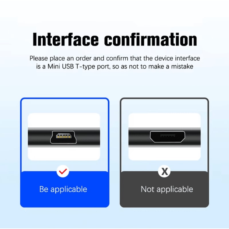 Mini USB To USB A Fast Data And Charging Cable Long Length 4