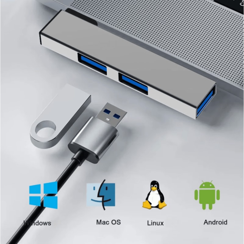 3 In 1 USB OTG USB 30 And Type C USB Splitter Hub For Laptop And PC 0
