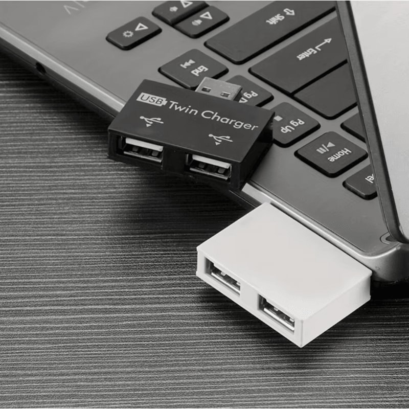 USB Adapter Extender Mini Splitter Box 1 To 2 Ports High Speed Female USB 20 0