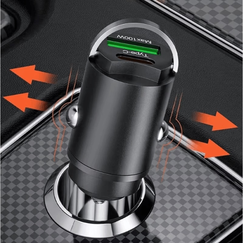 100W Fast Charging USB Car Charger Type C Adapter For IPhone Xiaomi Samsung 1