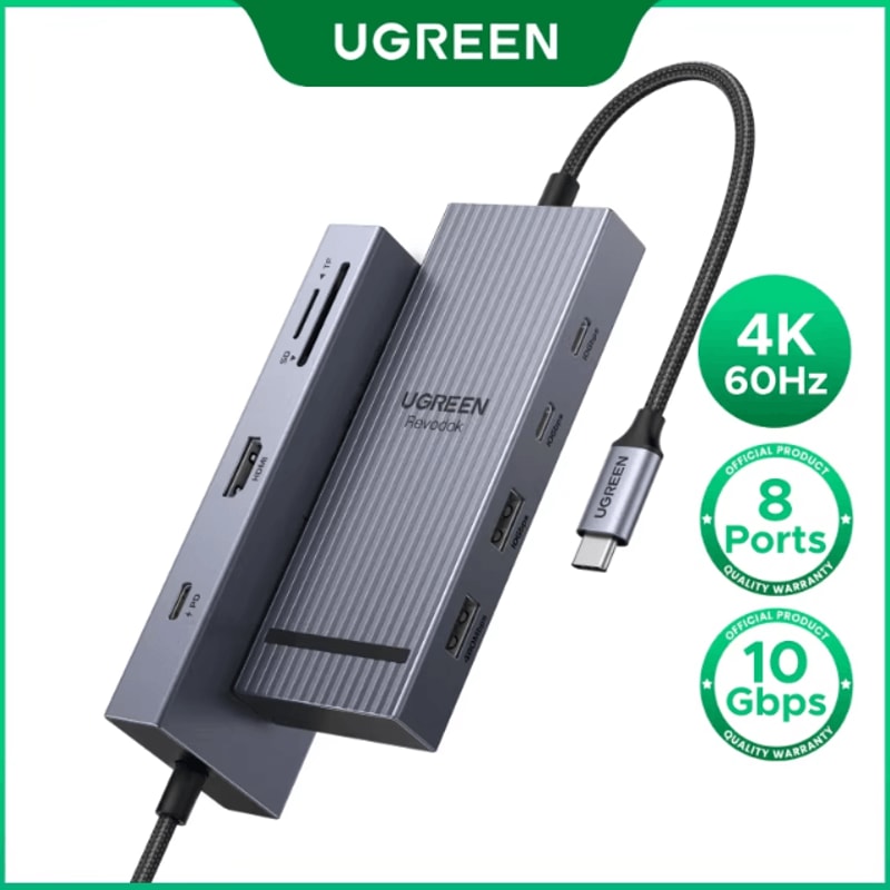 UGREEN 8 In 1 USB C Hub With 4K HDMI And High Speed Ports With SD TF Card Reader 0