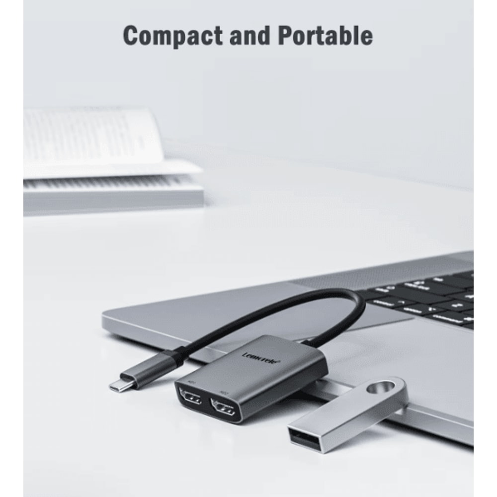 Lemorele Dual HDMI USB C Hub 4K 60Hz Dual Screen Docking Station For Laptop PC And Phone 1