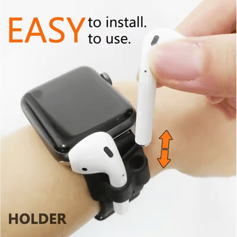 Silicone AirPods Holder Clip With AntiLost Hook Stand Compatible With Apple Watch And Wireless Earp 1