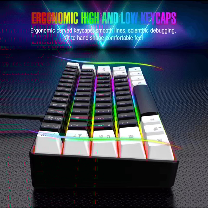 60 Wired RGB Backlit Gaming Keyboard Waterproof Portable For PC And Mac 2