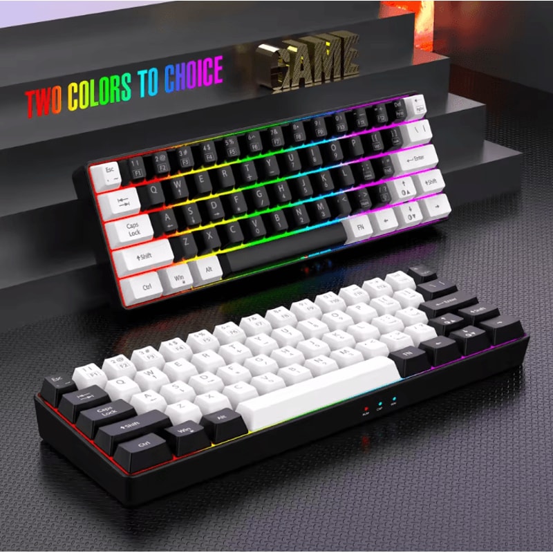 60 Wired RGB Backlit Gaming Keyboard Waterproof Portable For PC And Mac 3
