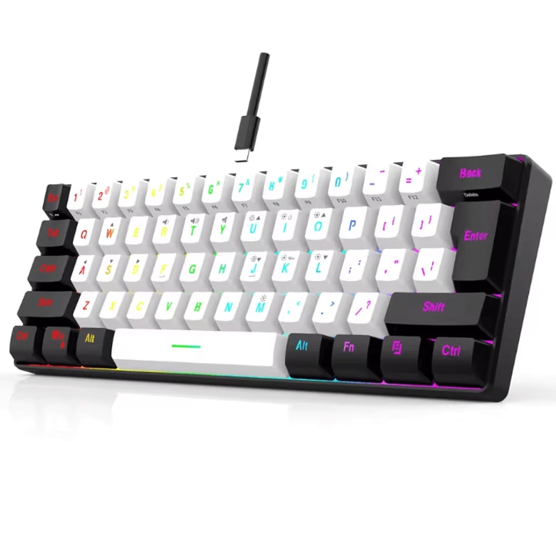 60 Wired RGB Backlit Gaming Keyboard Waterproof Portable For PC And Mac 6