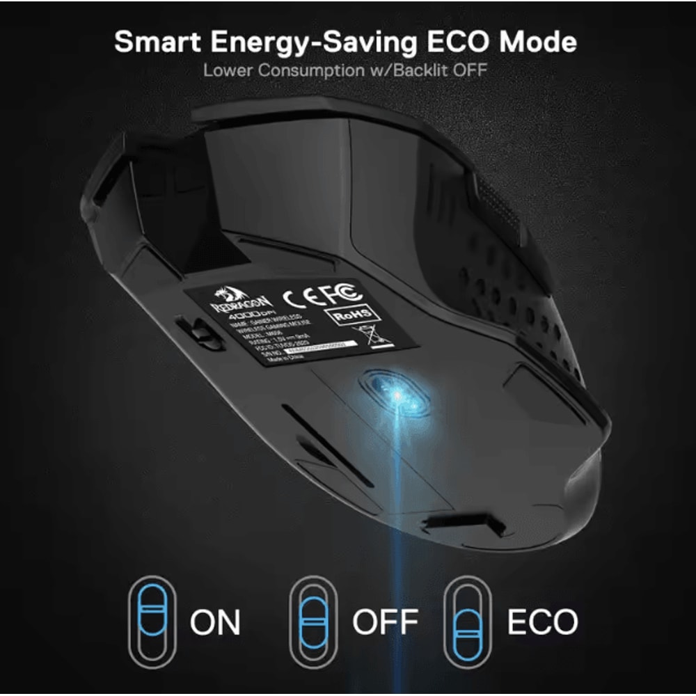 Redragon M656 Gainer Wireless Gaming Mouse 4000 DPI 24Ghz With 7 Macro Buttons And Red Backlight 2