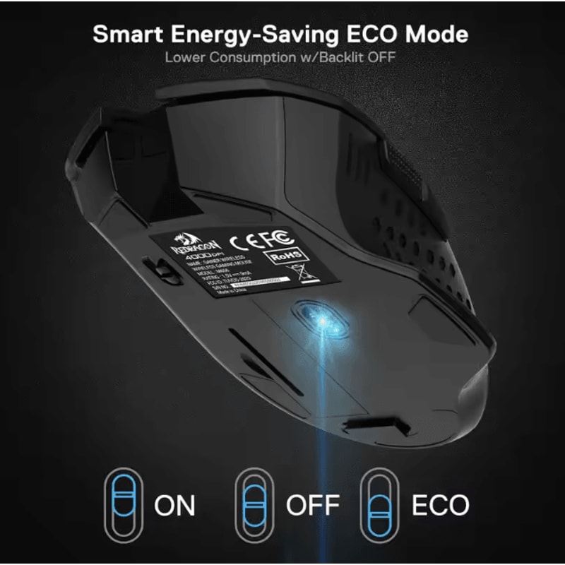 Redragon M656 Gainer Wireless Gaming Mouse 4000 DPI 24Ghz With 7 Macro Buttons And Red Backlight 2