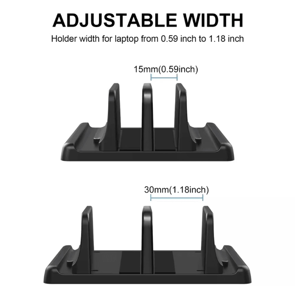 Adjustable Vertical Laptop Stand Holder SpaceSaving 4 In 1 Desktop Dock 4