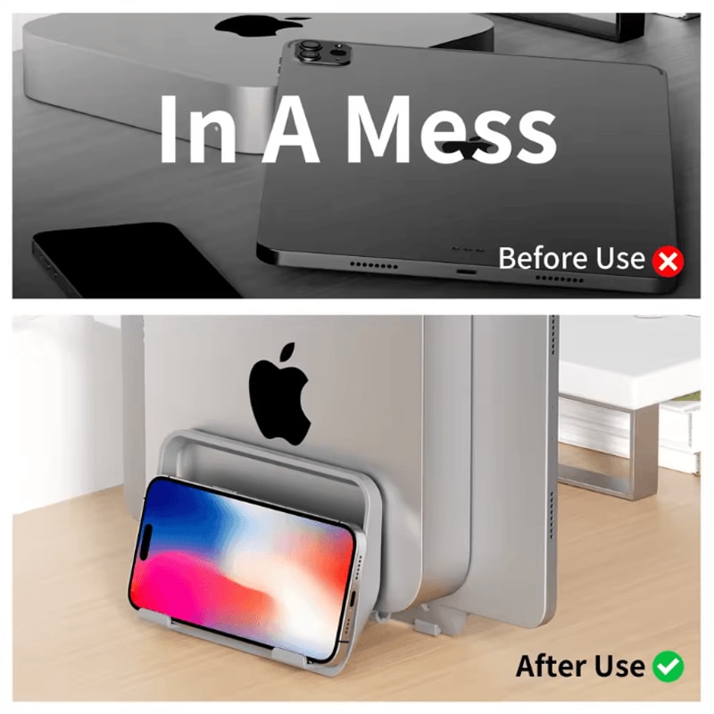 ABS Plastic Adjustable Vertical Laptop Stand For Desk Compatible With MacBook Surface IPad Mini PC 2