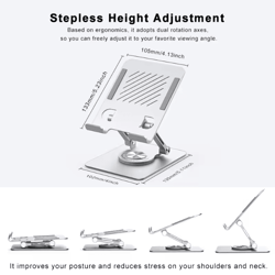 st04 aluminum 360 rotating portable tablet stand for desk ipad and more