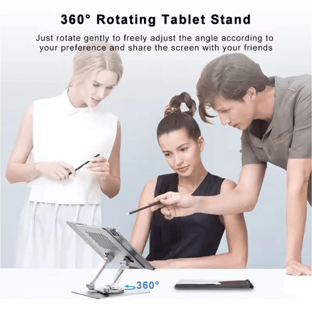 ST04 Aluminum 360 Rotating Portable Tablet Stand For Desk IPad And More 1