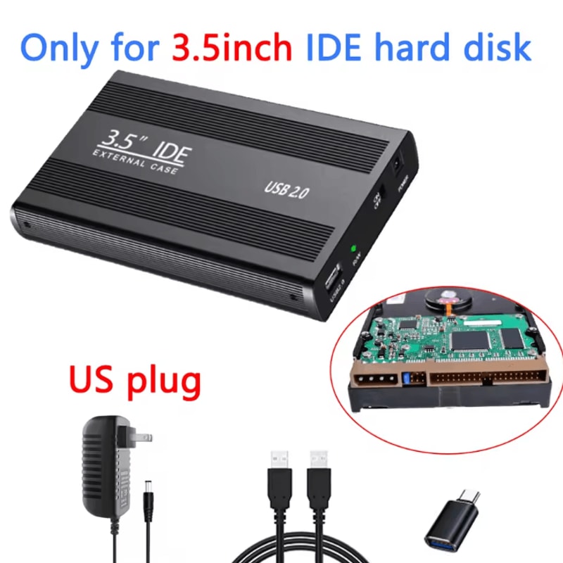 USB20 IDE To SATA Hard Drive Enclosure For 25 And 35 Inch HDD 9