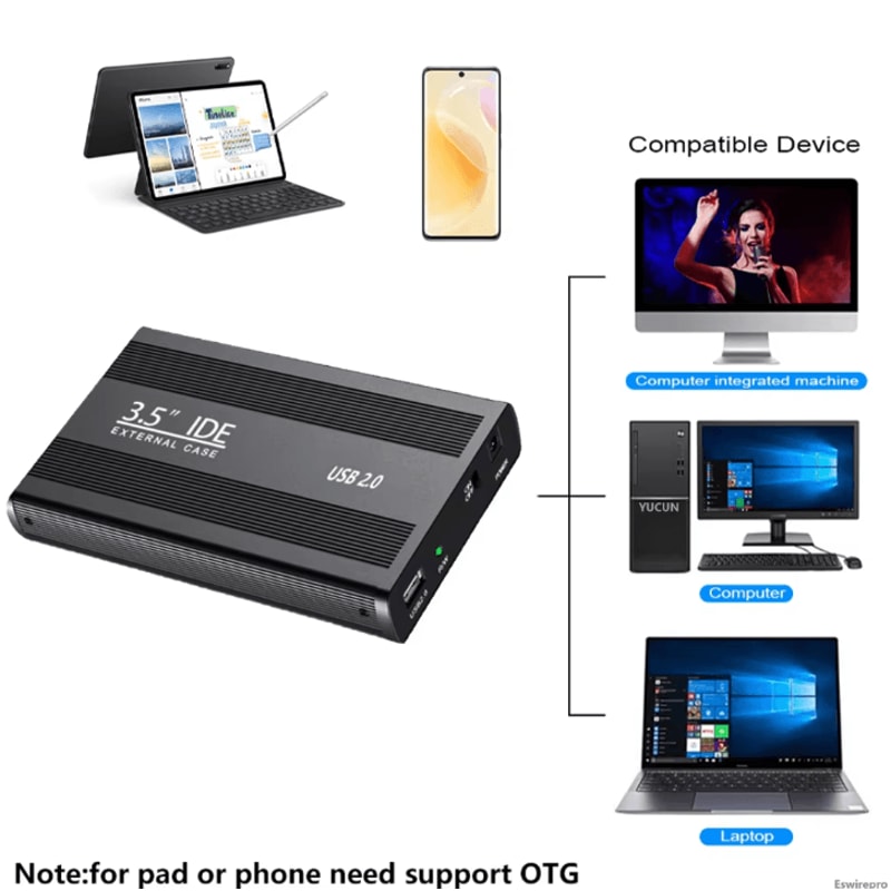 USB20 IDE To SATA Hard Drive Enclosure For 25 And 35 Inch HDD 3