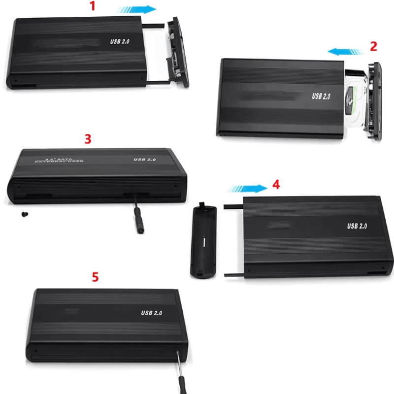 USB20 IDE To SATA Hard Drive Enclosure For 25 And 35 Inch HDD 4