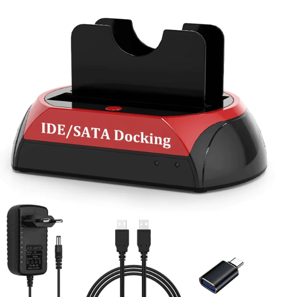 USB To SATA IDE Dual Bay Hard Drive Docking Station For 25 And 35 Inch Drives 1