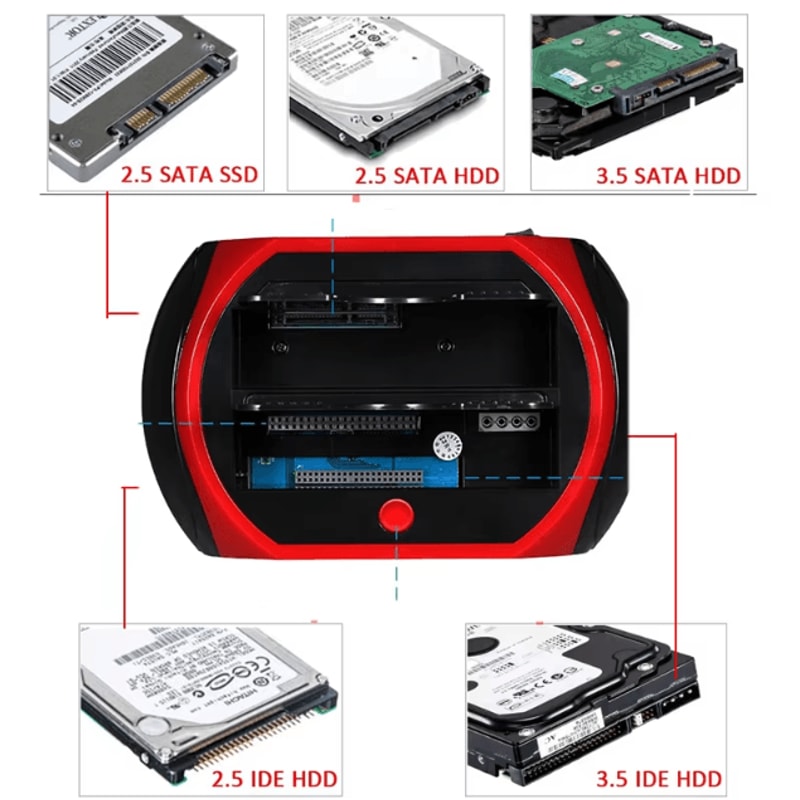 USB To SATA IDE Dual Bay Hard Drive Docking Station For 25 And 35 Inch Drives 2