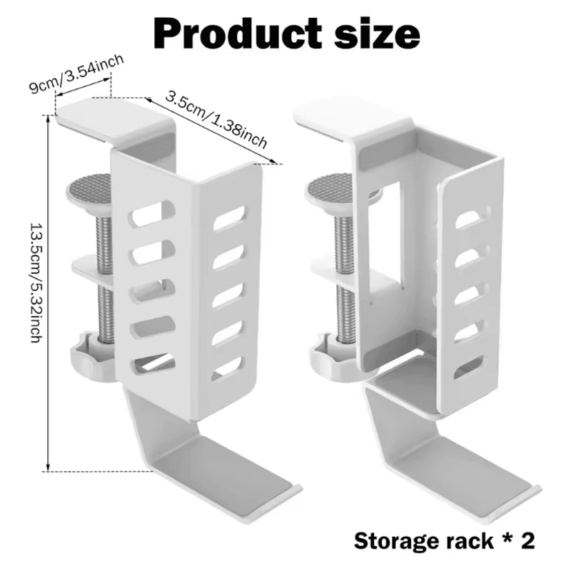 2Pcs Adjustable Hanging Laptop Holder Clamp On Desk SpaceSaving Mount For Home And Office 4