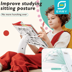 eary book and laptop holder stand with stable base and elastic page clips