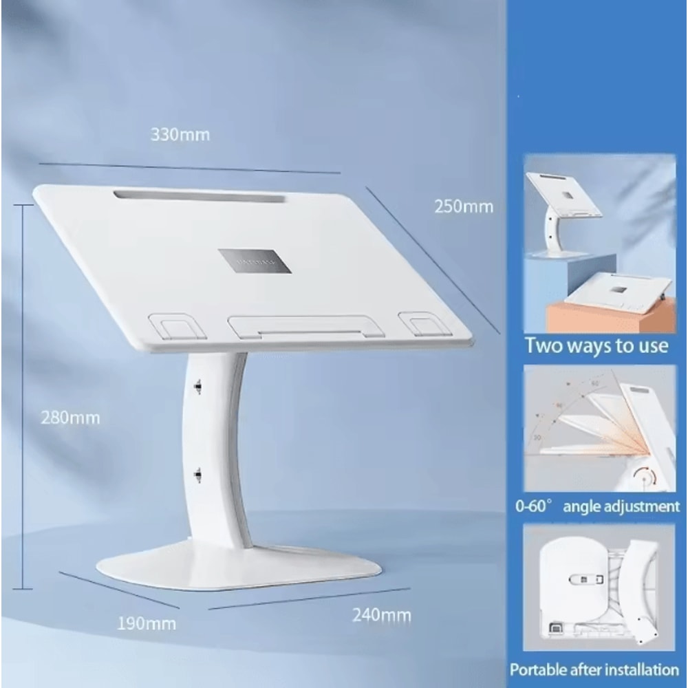Eary Book And Laptop Holder Stand With Stable Base And Elastic Page Clips 6