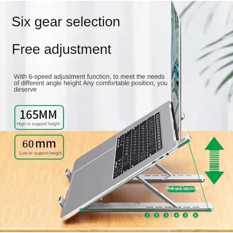 Aluminum Alloy Adjustable Portable Laptop Holder NonSlip Stand For Notebooks And Computers 0