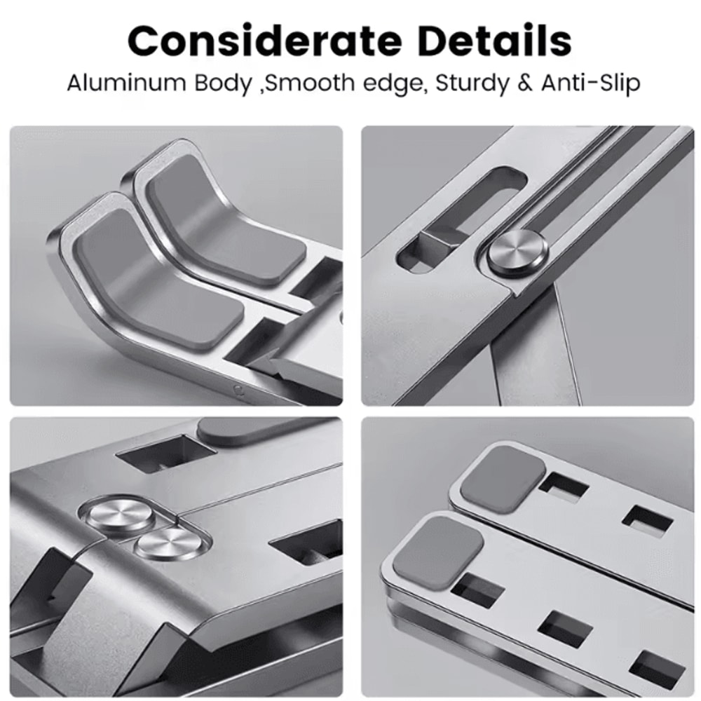 Aluminum Alloy Adjustable Portable Laptop Holder NonSlip Stand For Notebooks And Computers 2