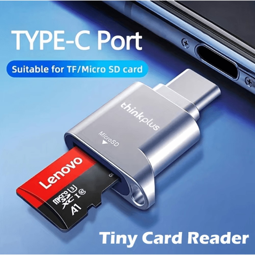 Lenovo Thinkplus USB C TypeC Metal TF Card Reader Adapter For Micro SD Memory Cards 0