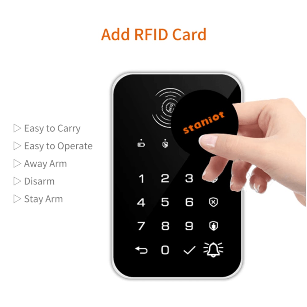 Staniot 433MHz Wireless Touch Keyboard With RFID Cards For Smart Home Alarm System 5