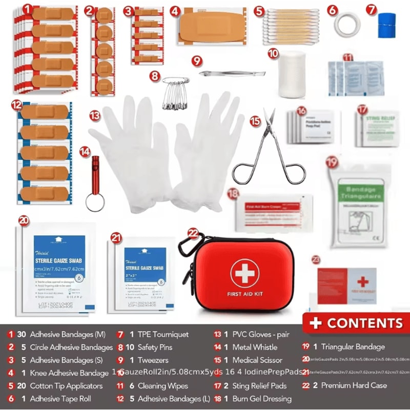 Complete 104Piece First Aid Kit WaterResistant Hard Shell Medical Emergency Set For Travel Home O 6