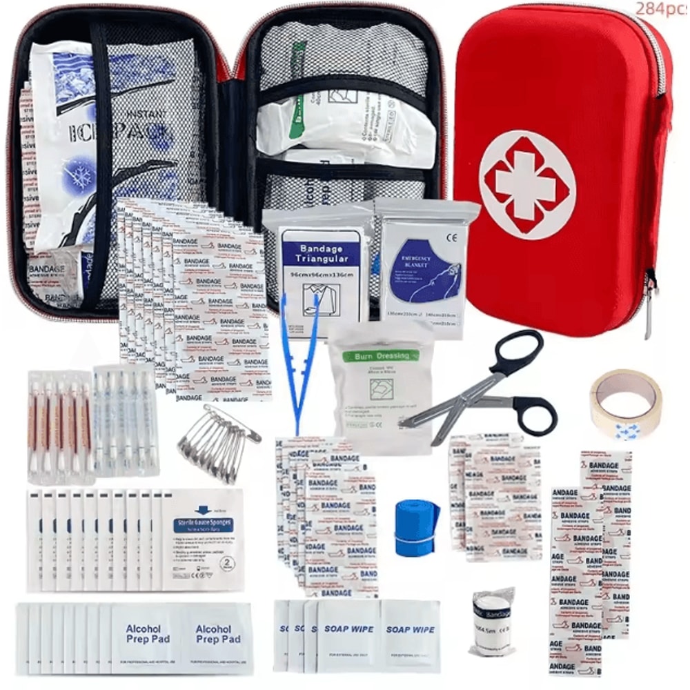 Complete 104Piece First Aid Kit WaterResistant Hard Shell Medical Emergency Set For Travel Home O 7
