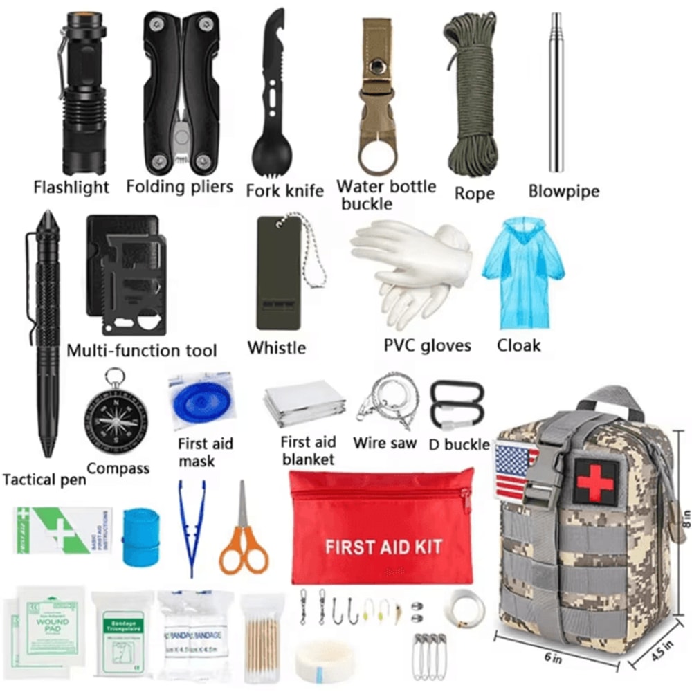 Survival First Aid Kit Full Molle Trauma Emergency IFAK Bag For Outdoor Camping Hiking Adventure 1