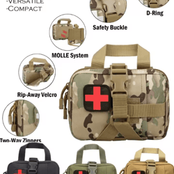 tactical emt ifak pouch – rip-away molle first aid kit for travel, outdoor & survival emergencies